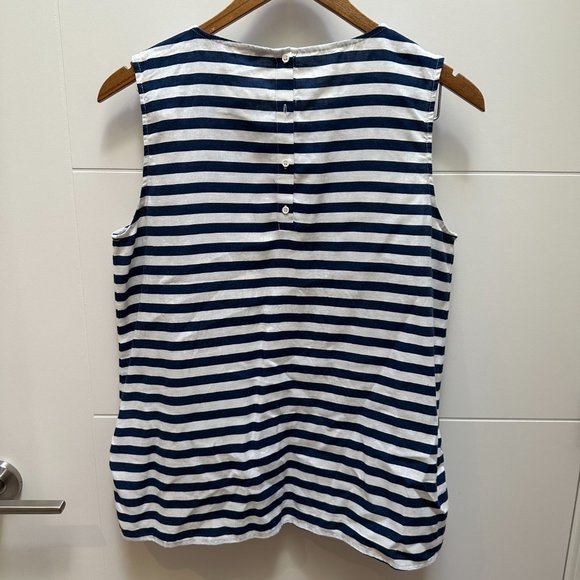 Zara Blue & White Stripe Peplum Tank - Picture 2 of 3